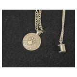 38.4-grams (total) Sterling Silver Locket with Chain + Pendant Necklaces (x2)