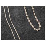55.3-grams (total) Sterling Silver - Lot of (3) Necklaces 19', 18' and 14'