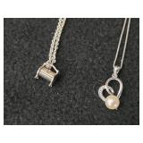 36.6-grams (total) Sterling Silver Pendant Necklaces (x2) + Necklaces (x2)