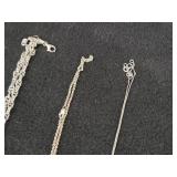 36.6-grams (total) Sterling Silver Pendant Necklaces (x2) + Necklaces (x2)