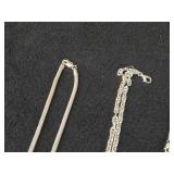 36.6-grams (total) Sterling Silver Pendant Necklaces (x2) + Necklaces (x2)