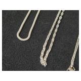 36.6-grams (total) Sterling Silver Pendant Necklaces (x2) + Necklaces (x2)