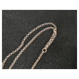 Anne Marie Odegaard 925S Norway Sterling Silver Necklace with Porcelain Porsgrund Gold Cobalt 20'