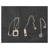 48-grams Sterling Silver + 28-grams 830S Sterling Silver - Lot of (3) Pendant Necklaces