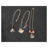 48-grams (total) Sterling Silver - Lot of (3) Pendant Necklaces