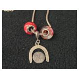 48-grams (total) Sterling Silver - Lot of (3) Pendant Necklaces