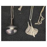 48-grams (total) Sterling Silver - Lot of (3) Pendant Necklaces