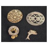 36.5-grams (total) Sterling Silver - Lot of (4) Pins