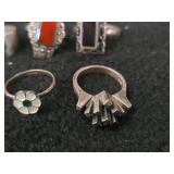 37.6-grams (total) Sterling Silver - Lot of (8) Rings