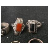 37.6-grams (total) Sterling Silver - Lot of (8) Rings
