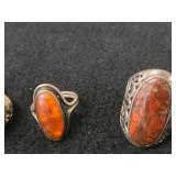 43.4-grams (total) Sterling Silver - Lot of (8) Rings