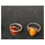 43.4-grams (total) Sterling Silver - Lot of (8) Rings