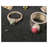 36.9-grams (total) Sterling Silver - Lot of (9) Rings