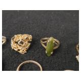 36.9-grams (total) Sterling Silver - Lot of (9) Rings