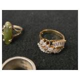 36.9-grams (total) Sterling Silver - Lot of (9) Rings