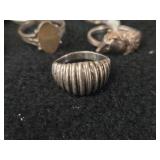 41.7-grams (total) Sterling Silver - Lot of (9) Rings