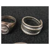 45.8-grams (total) Sterling Silver - Lot of (5) Rings
