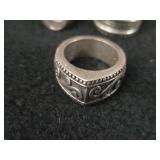 45.8-grams (total) Sterling Silver - Lot of (5) Rings