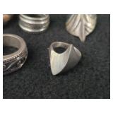 45.8-grams (total) Sterling Silver - Lot of (5) Rings