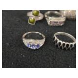 38.4-grams (total) Sterling Silver - Lot of (10) Rings