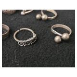 38.4-grams (total) Sterling Silver - Lot of (10) Rings