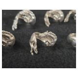 37.5-grams (total) Sterling Silver - Lot of (6) Wrap-around Horse Rings