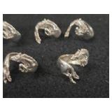 37.5-grams (total) Sterling Silver - Lot of (6) Wrap-around Horse Rings