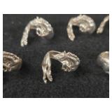 37.4-grams (total) Sterling Silver - Lot of (6) Wrap-around Horse Rings