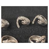 37.4-grams (total) Sterling Silver - Lot of (6) Wrap-around Horse Rings