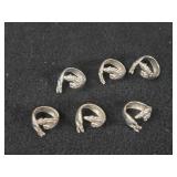 37.4-grams (total) Sterling Silver - Lot of (6) Wrap-around Horse Rings