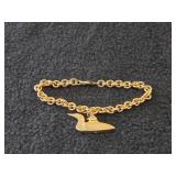 30-grams 14K Gold Bracelet with Loon Pendant