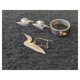 11.5-grams Sterling Silver Loon Earrings (x3) + Loon Ring