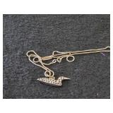 20' 14.2-grams Sterling Silver Loon Pendant Necklace with Blue Sapphires