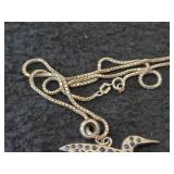 20' 14.2-grams Sterling Silver Loon Pendant Necklace with Blue Sapphires
