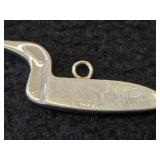 9.7-grams Sterling Silver Loon Pendant with Diamonds in Body and Eye