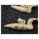 22-grams (total) Sterling Silver - Lot of (4) Loon Pendants