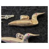 22-grams (total) Sterling Silver - Lot of (4) Loon Pendants