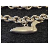 34.6-grams Sterling Silver Loon Charm Bracelet
