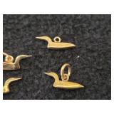 4.9-grams (total) Gold - Lot of (4) Loon Charms
