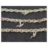 85.7-grams (total) Gold Plate - Lot of (3) Bracelet with Loon Charm (New)