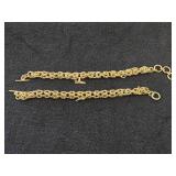 72-grams (total) Gold Plate - Lot of (2) Bracelet with Loon Charm (New)