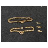23.3-grams (total) Gold Plate - Lot of (2) Bracelet with Loon Charms