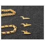 23.3-grams (total) Gold Plate - Lot of (2) Bracelet with Loon Charms