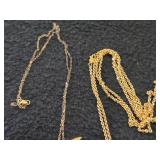 19.7-grams (total) Gold Plate - Lot of (2) Necklace with Loon Pendant 16' and 34'