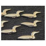 60.3-grams (total) Silverplated - Lot of (10) Loon Pendants
