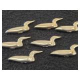 60.3-grams (total) Silverplated - Lot of (10) Loon Pendants