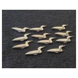 66.3-grams (total) Silverplated - Lot of (11) Loon Pendants