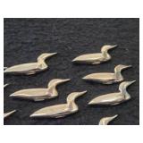 66.3-grams (total) Silverplated - Lot of (11) Loon Pendants