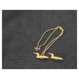16.7-grams Gold Plate - Lot of (1) Necklace with (2) Loon Pendants 18'