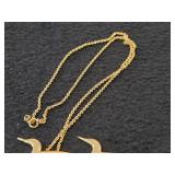 16.7-grams Gold Plate - Lot of (1) Necklace with (2) Loon Pendants 18'